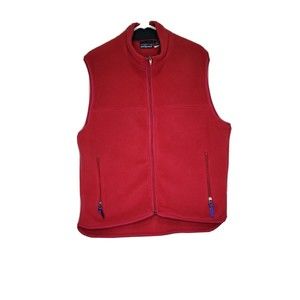 Vintage Patagonia Full Zip Red Fleece Purple Vest Men’s Sz M Made In USA VTG